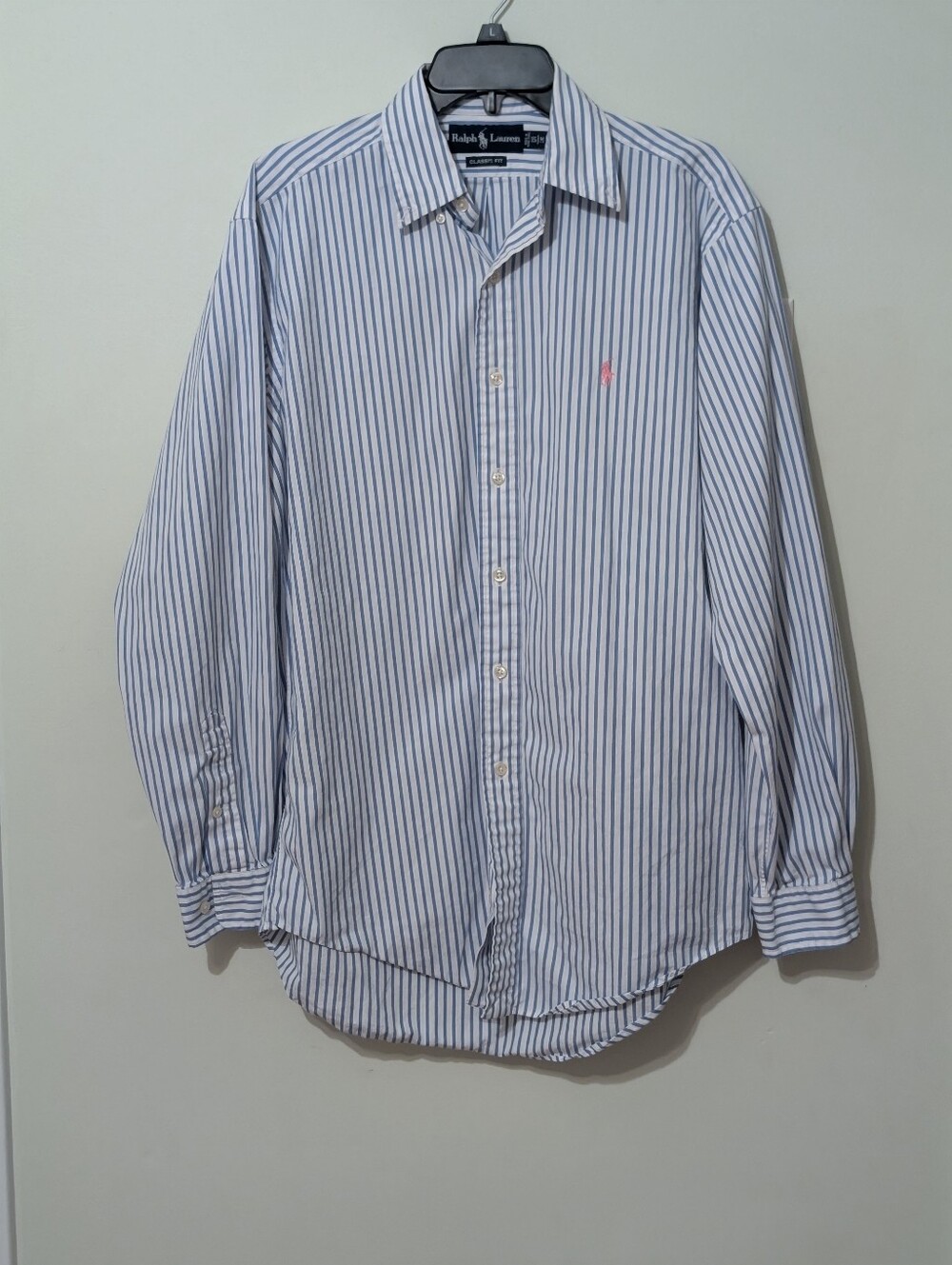 Ralph Lauren Blake Shirt Men's 15 Blue White Stripe